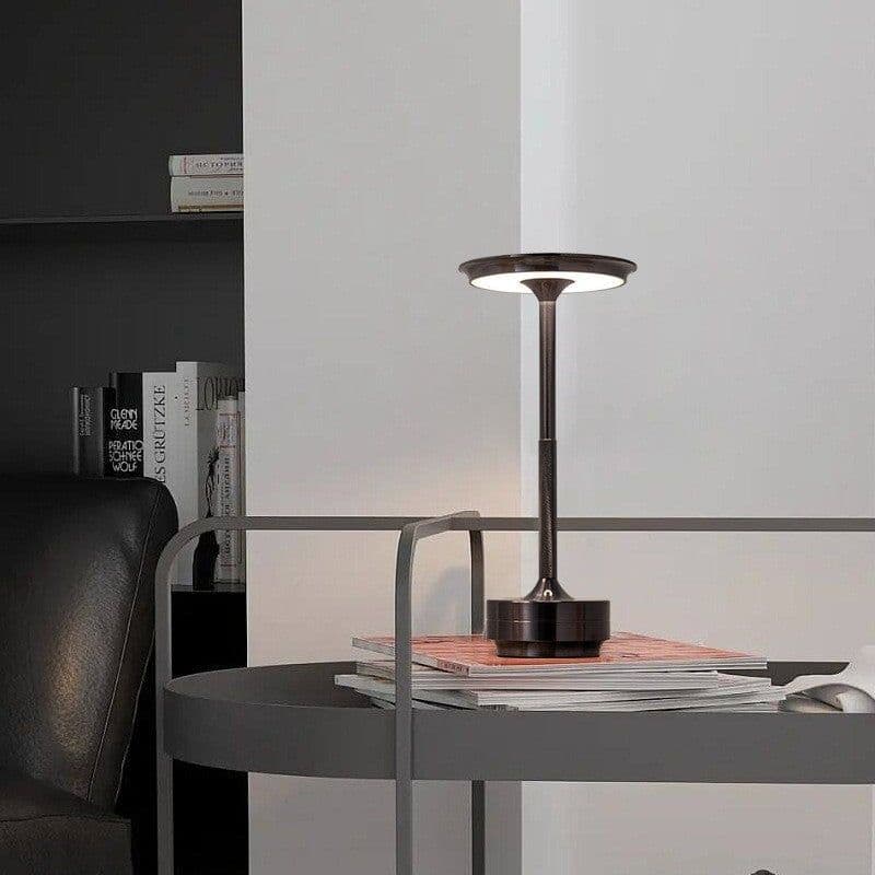 image-Cross-border decorative flying saucer table lamp popular bar atmosphere lamp USB charging wireless touch all-aluminum I-shaped night light Producing time 3-4 days