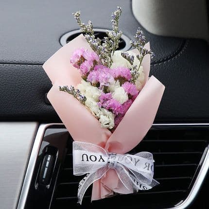image-Aromatherapy Clip Bouquet - Beige Hydrangea Car Fragrance Decor
