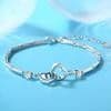 image-Double Heart Bracelet - Women's Simple Jewelry, Heart-Shaped, SL118