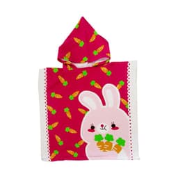 image-Children's Hooded Bathrobe Towel - Pink 60x120cm