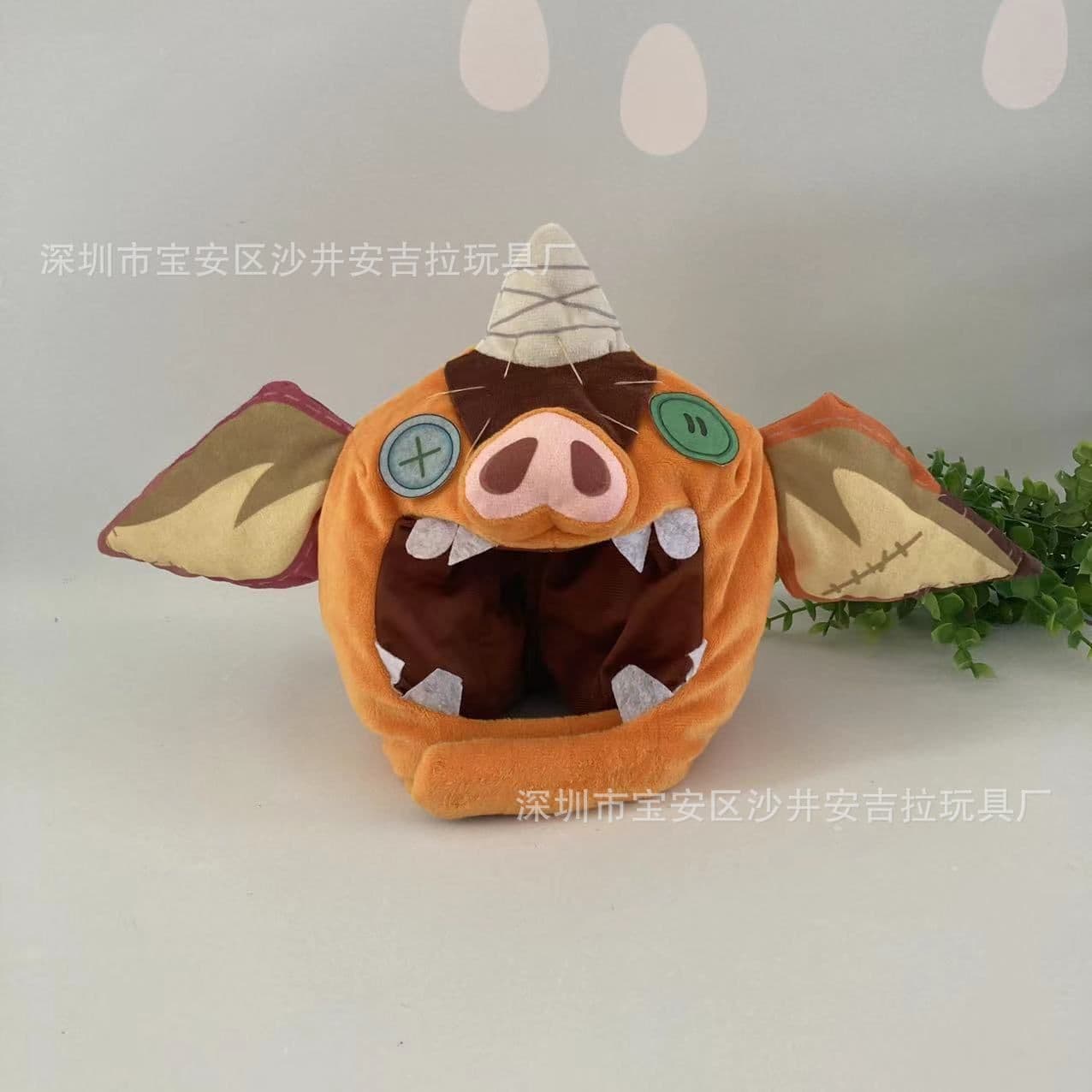 image-The Legend of Zelda Link Pig Plush Hat - Cartoon 22cm Pet Prop