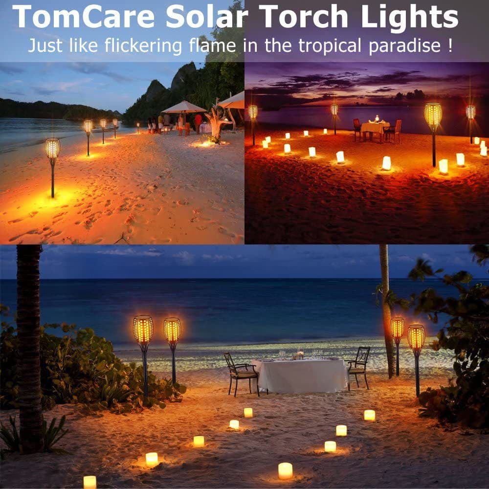 image-Cross-Border Solar Flame Light 12LED Torch Outdoor