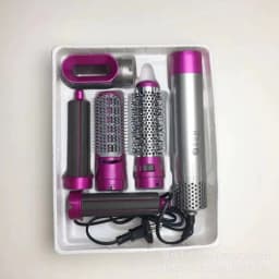 image-Zhuo Yue 5-in-1 Hot Air Comb Curler - Rose Red