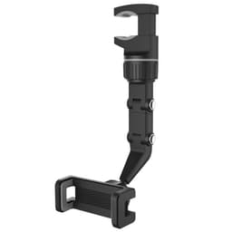 image-Mobile Phone Holder Car Rearview Mirror Clip Black