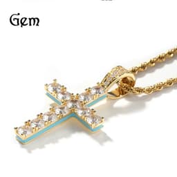image-Cross Necklace Silver Luminous Zircon Pendant
