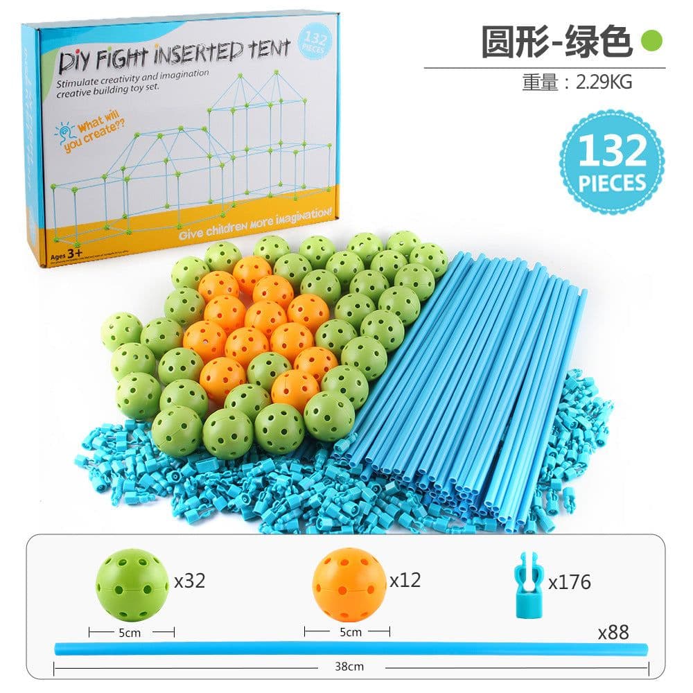 image-Cheng Ke Kids Tent Castle 132PC DIY Beads