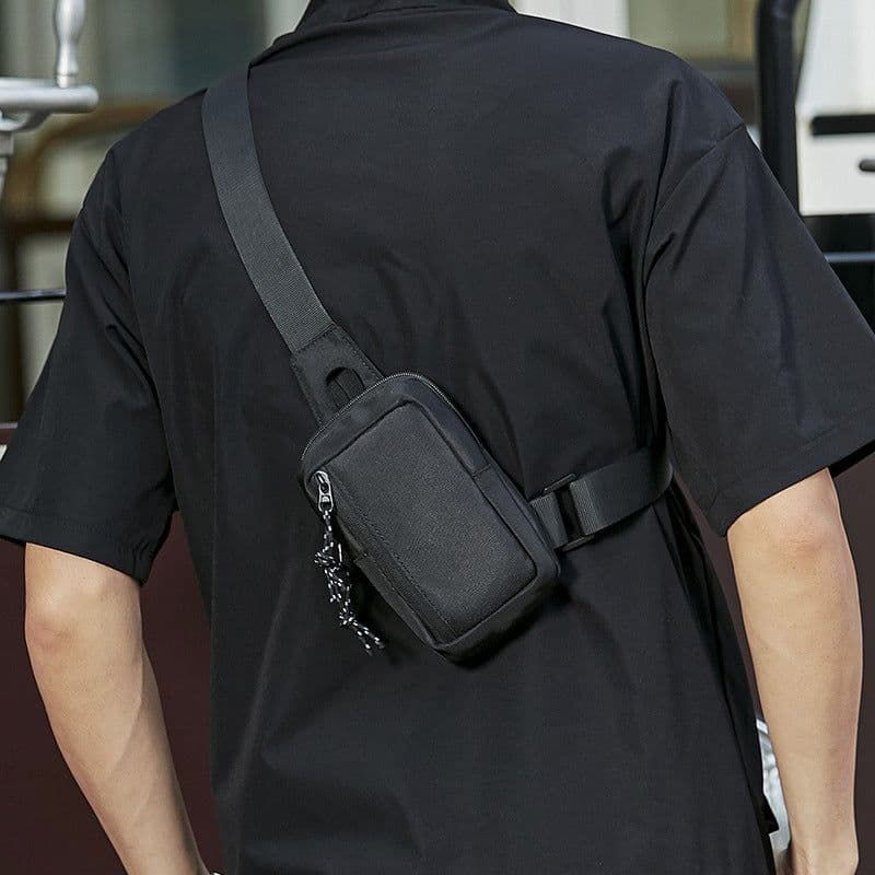image-Men's Chest Bag - Black Oxford Cloth Small