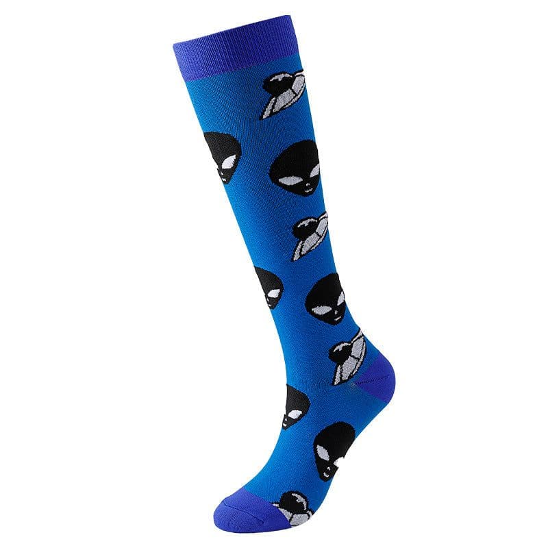 image-Cross-border Nurse Leggings Cute Long Tube Women's Socks Sports Cartoon Plaid Leopard Print Sports Pressure Socks Spot Wholesale