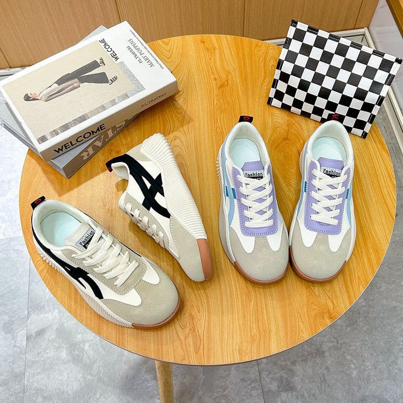 image-Women's Casual Flat White Shoes - Beige Size 40