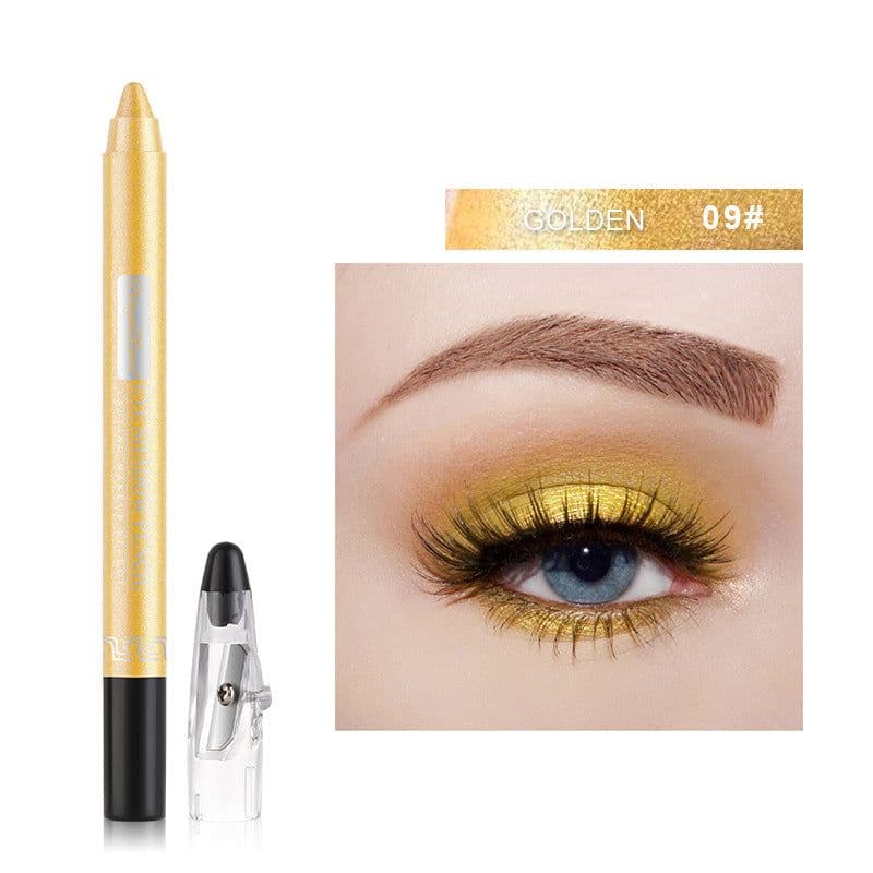 image-Cross-border eyeshadow pen, eyeliner, eyeshadow stick, eyeshadow silkworm pen, pearlescent eyeshadow pen with pencil sharpener, foaming pen