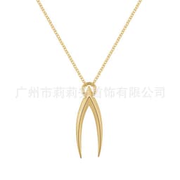 image-18K Gold Plated Geometric Punk Pyramid Pendant - Personalized Necklace