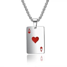 image-Yousu Spades Necklace Pendant - Ace of Hearts Titanium Steel