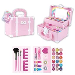 image-Kids Makeup Toy Suitcase - Princess Makeup Set for Girls 7-14 Years Old - Birthday Gift