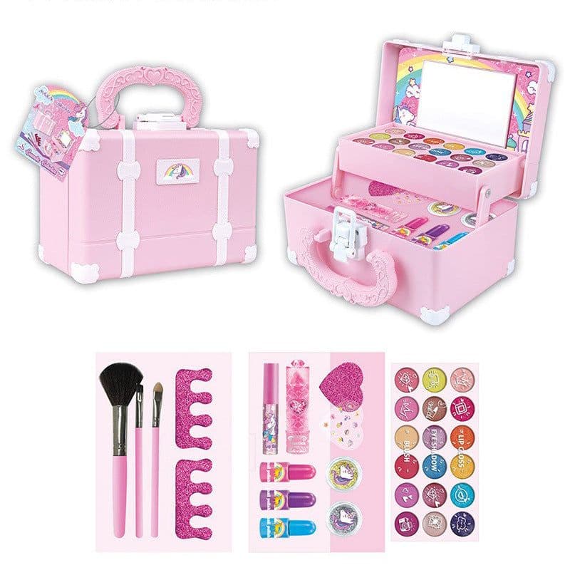 image-Kids Makeup Toy Suitcase - Princess Makeup Set for Girls 7-14 Years Old - Birthday Gift