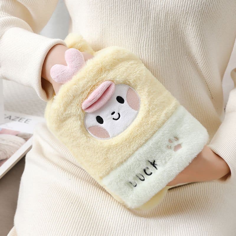image-Purple Plush Hot Water Bottle 500ML - Removable Cover