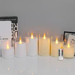 image-Zhu Sheng LED Candle - White Cylindrical Christmas LED Candle Set of 3