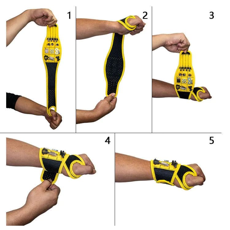 image-Magnetic Wrist Strap - 9 Tools Adjustable