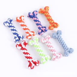 image-Cotton Rope Dog Teeth Cleaning Toy - Green and White