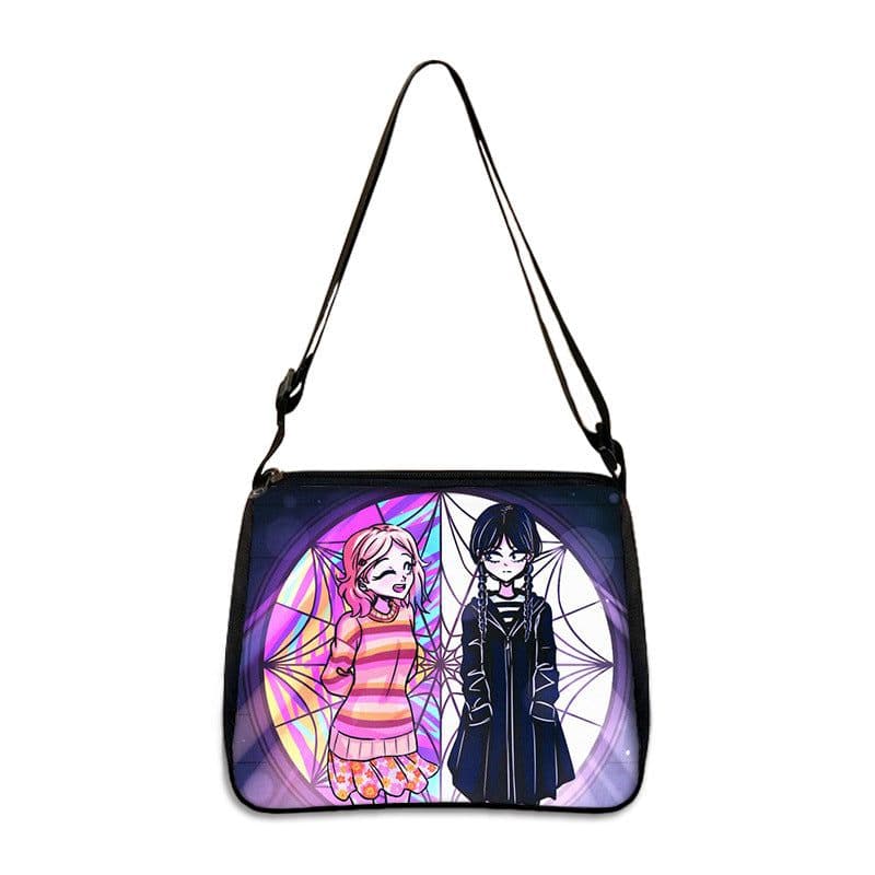image-Cross-border Adams family Wednesday addams ladies shoulder bag niche armpit bag fashion handbag