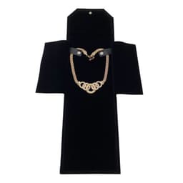 image-Jewelry Necklace Storage Bag - Black Flannel 25x18cm