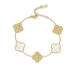image-Five-Leaf Clover Bracelet Titanium Steel 18K Gold