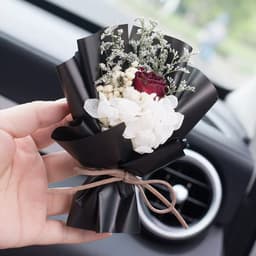 image-Aromatherapy Clip Bouquet - Beige Hydrangea Car Fragrance Decor
