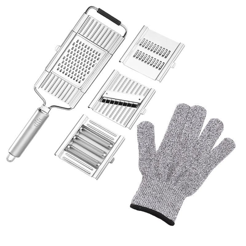 image-A large number of stock cross-border grater Stainless steel grater Three blades interchangeable multi-function vegetable cutter