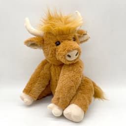 image-Little Huba Highland Cow Plush Doll - Brown 25cm