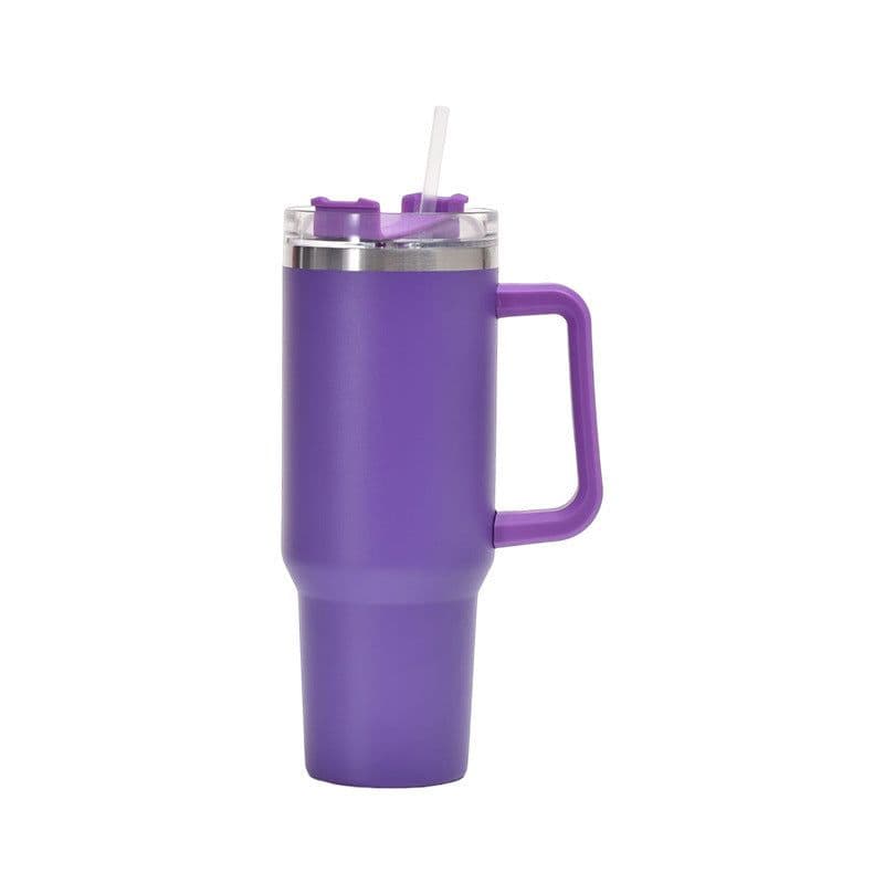image-Qihao 40oz Stainless Steel Vacuum Insulated Car Cup - Dark Blue, 30oz Capacity