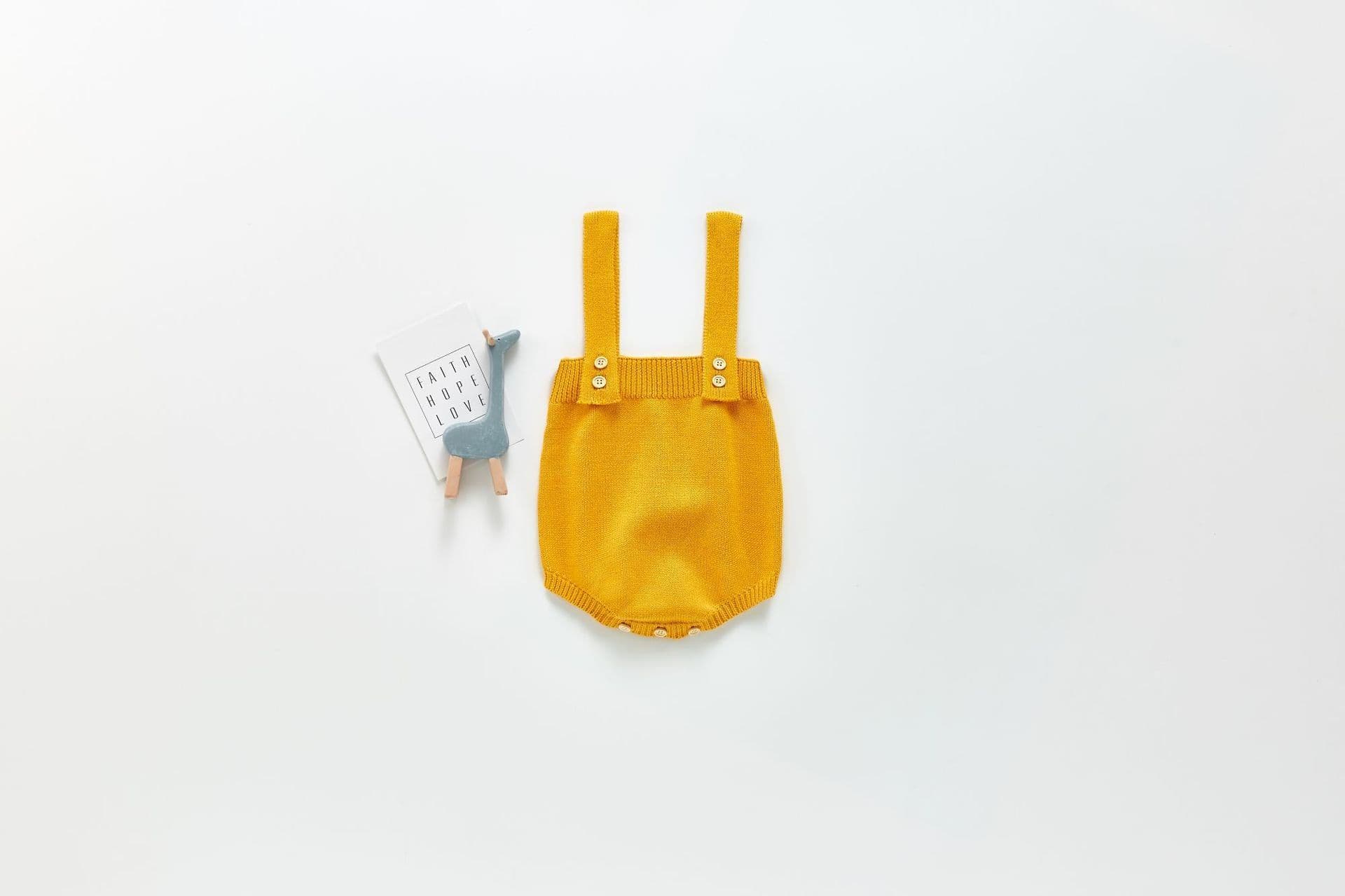 image-Angu 2023 Fall Romper - Mustard Unisex Kids Jumpsuit 1-3Y 80-100cm
