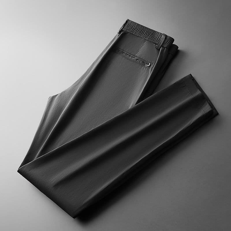 image-2023 Spring Ice Silk Casual Pants Trousers Men's Pants-808-Young and middle-aged men's clothing for high school students