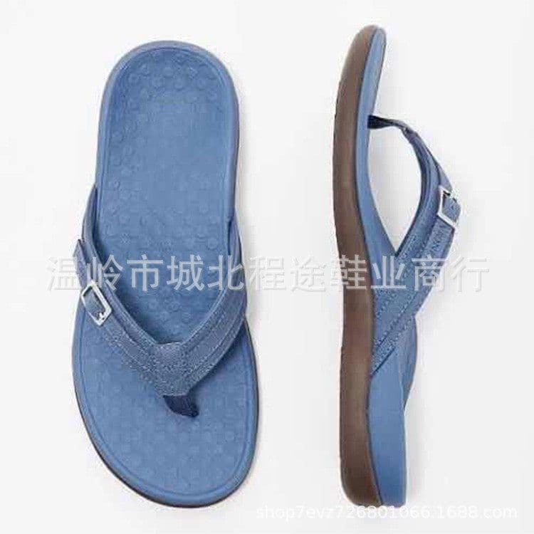 image-Women's Thong Slippers - Navy Blue Size 43