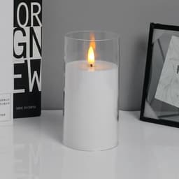 image-Zhu Sheng LED Candle - White Cylindrical Christmas LED Candle Set of 3