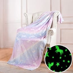 image-Luminous Double-Sided Flannel Blanket, Kids' Air-Conditioning Quilt, Maroon, 152x127CM