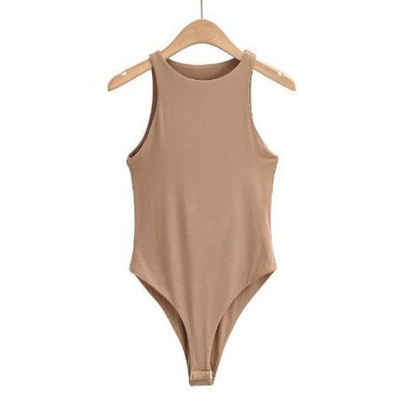 image-Sleeveless Jumpsuit - Slim Fit Top Black/White/Khaki S-XL Fashion Top