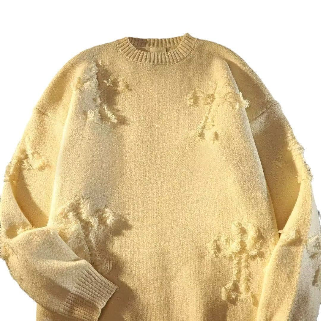 image-Men's Cotton Blend Sweater - Apricot Round Neck 3XL