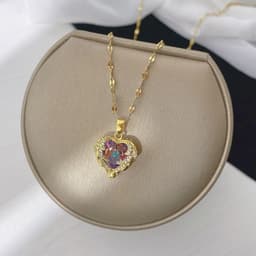 image-Titanium Steel Diamond Necklace - Women's Clavicle Chain