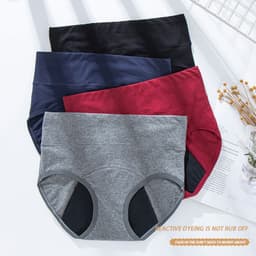 image-Women's Physiological Pants 3XL Blue Cotton High Waist