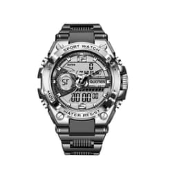 image-Men's Black Sports Watch 45mm Round Dial 1.2"