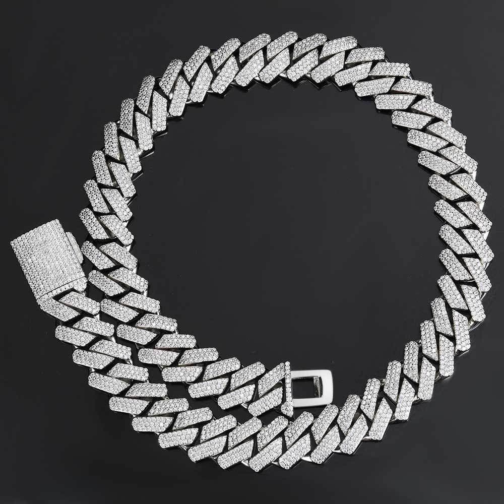 image-Europe and the United States 20mm diamond-studded hip-hop Cuban chain necklace HIPHOP street fashion full of zircon men's large gold chain