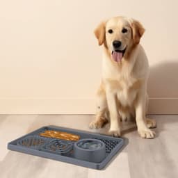 image-Pet Licking Mat - Blue Silica Gel Slow Feed Placemat, Gift (60 characters)