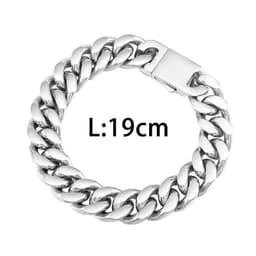 image-Cross-border supply European and American punk heavy motorcycle style men's domineering 14mm polished titanium steel Cuban chain bracelet spot