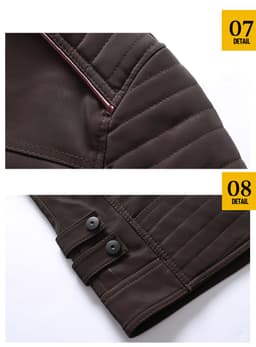 image-Men's PU Leather Jacket - Slim Fit Vintage Black