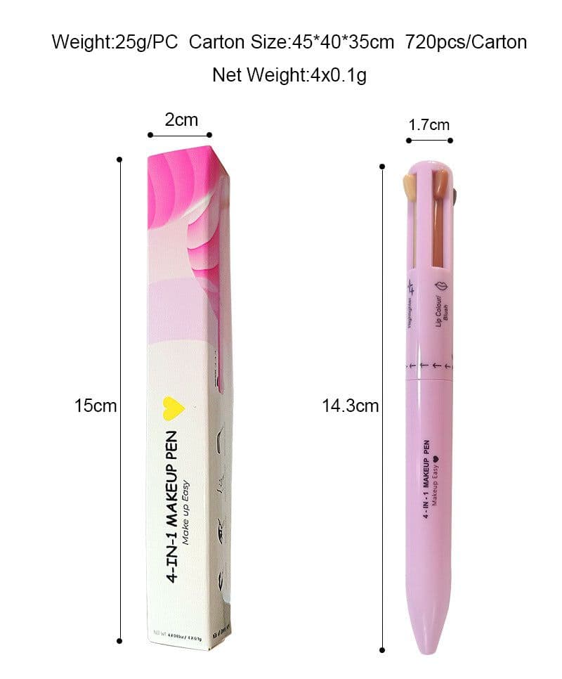 image-4 in 1 Makeup Pen - Black Eyeliner Eyebrow
