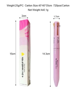 image-4 in 1 Makeup Pen - Black Eyeliner Eyebrow