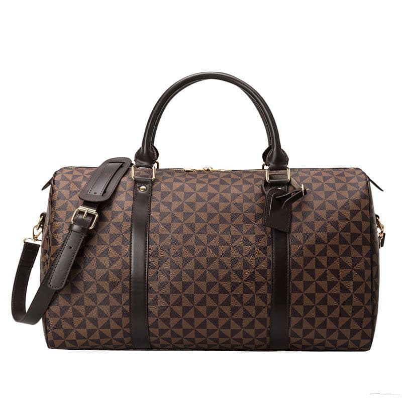 image-Women's Boston Travel Bag - Black PU Leather Weekender