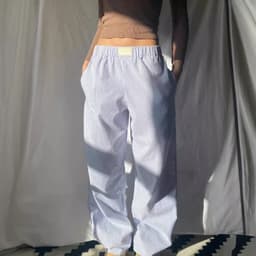 image-Boli Family Women's Striped Casual Pants - Pink High Waist