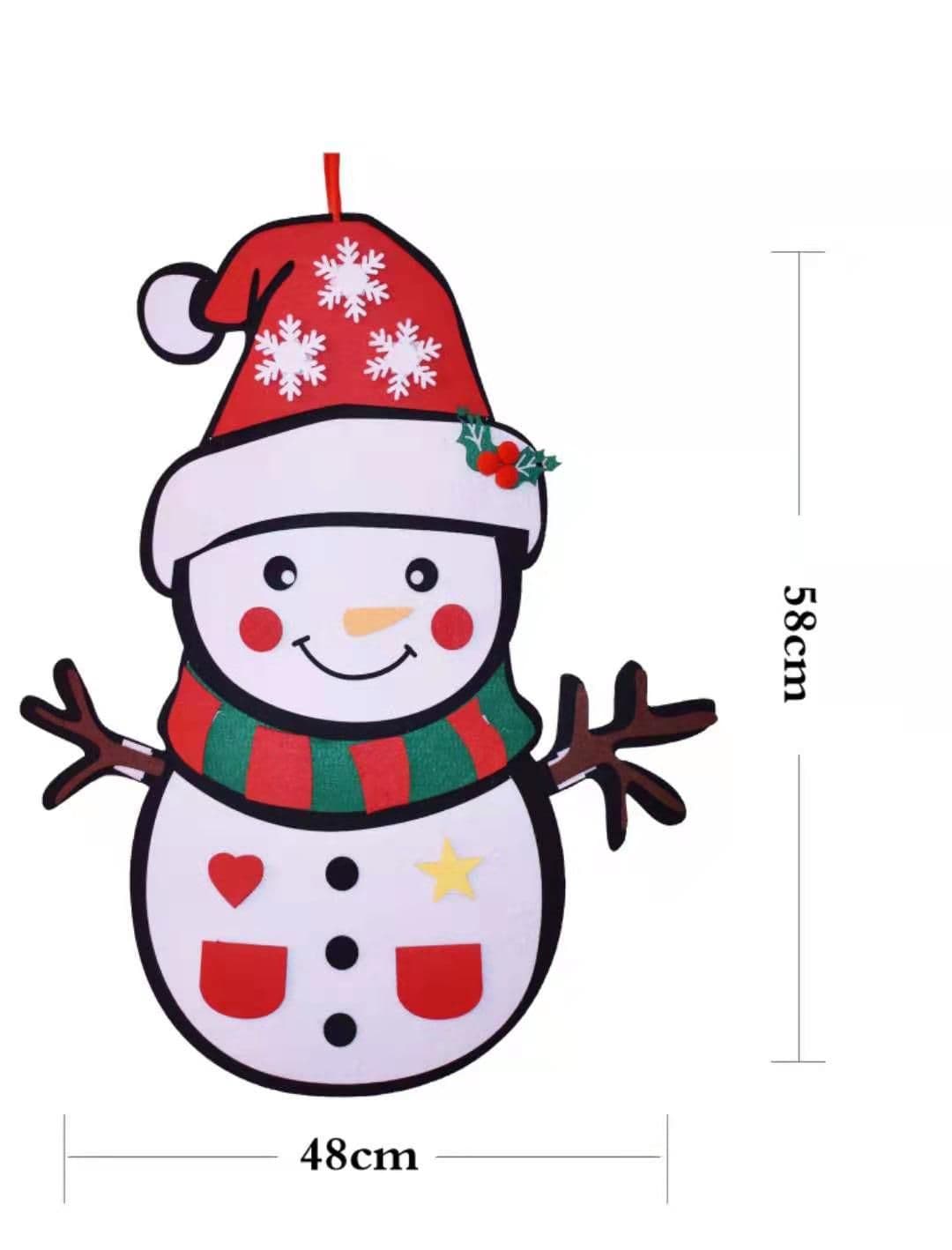 image-Felt Christmas Snowman - 110cm Wool Chemical Fiber - DIY Gift for Kids
