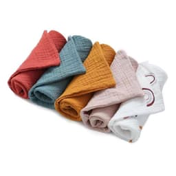 image-Baby Muslin Cotton Handkerchiefs 5pcs - Face Wipes Bibs