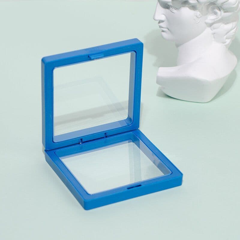 image-Jewelry Ring Storage Box - Orange Cardboard 11x11cm